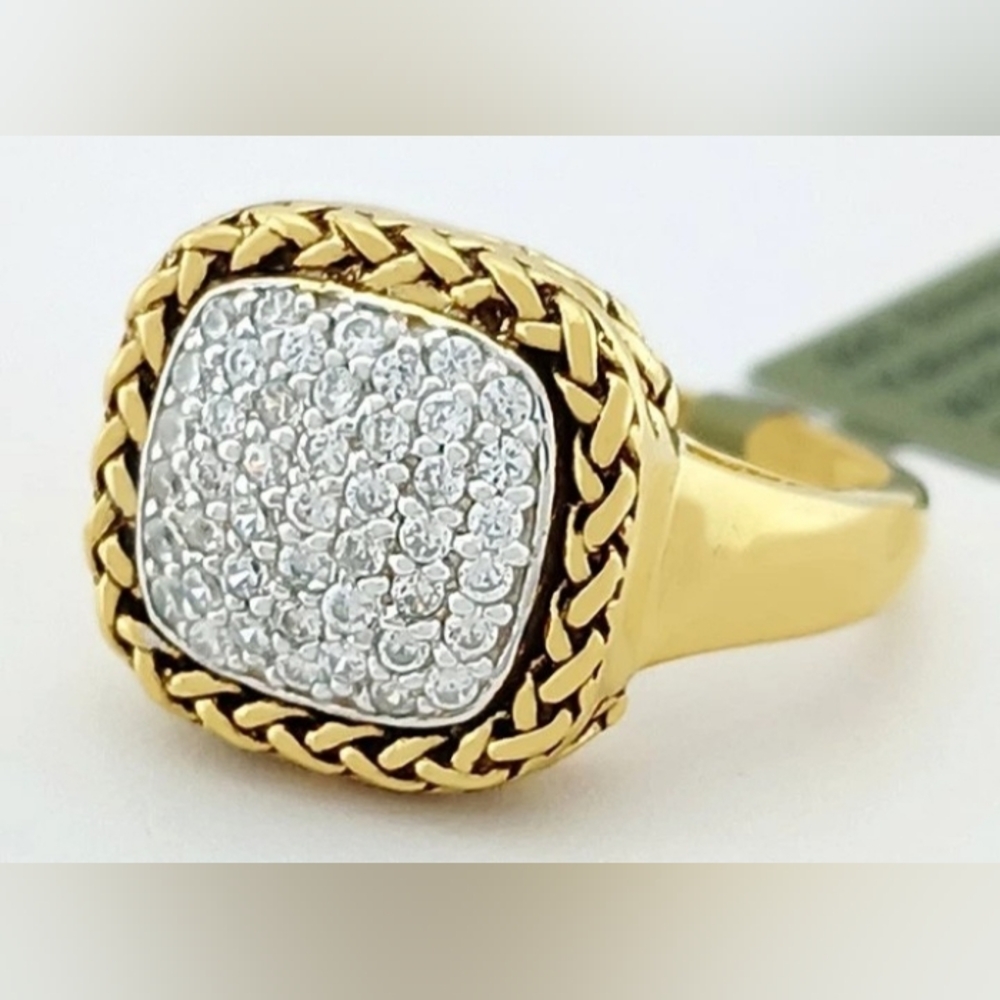 SALE! New 925 Sterling Silver Yellow W Sapphires Ring Sz 7 - Picture 4 of 13